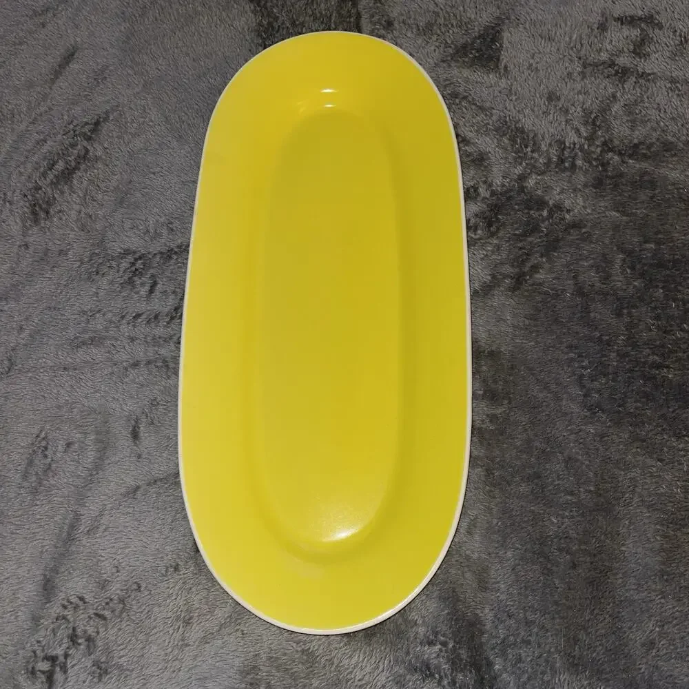 Art Easel Plates and Snack Tray Bright Yellow Set of 3